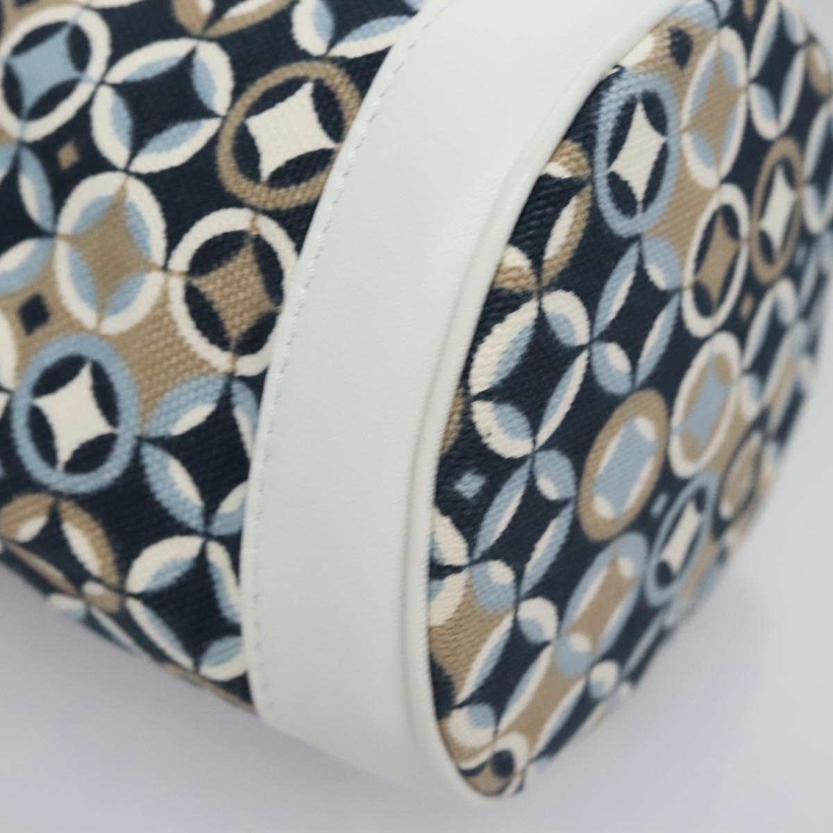 CELINE Shoulder Bag Canvas Blue Beige white