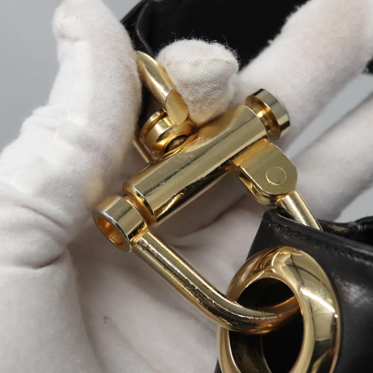 CELINE Shoulder Bag Leather Black Gold