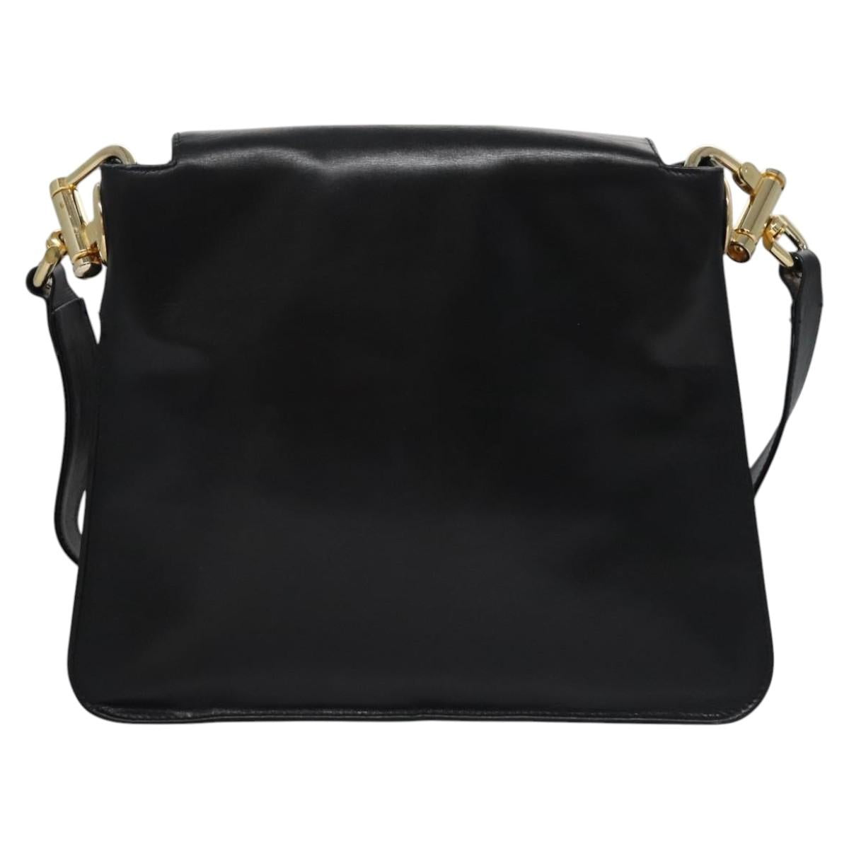 CELINE Shoulder Bag Leather Black Gold