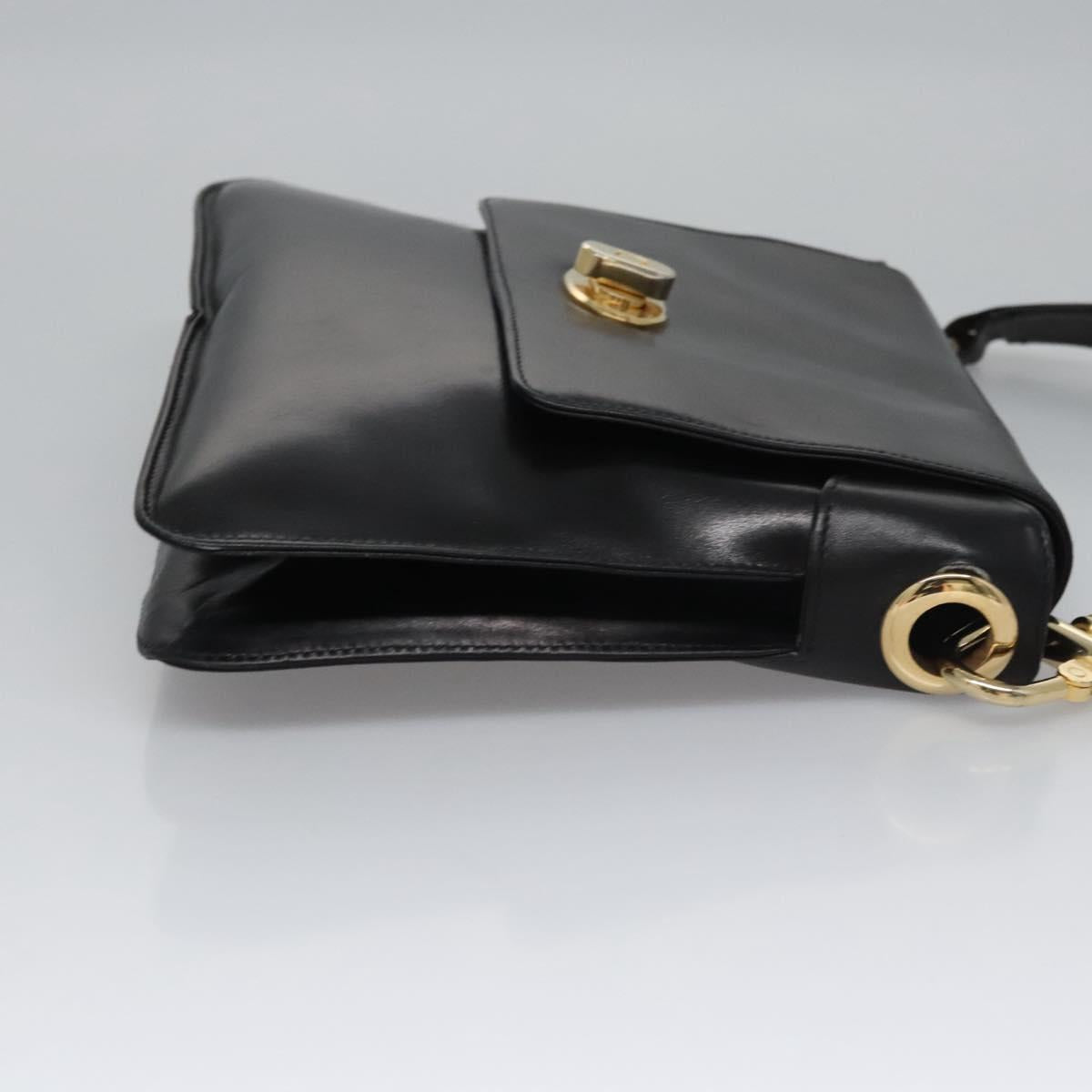 CELINE Shoulder Bag Leather Black Gold