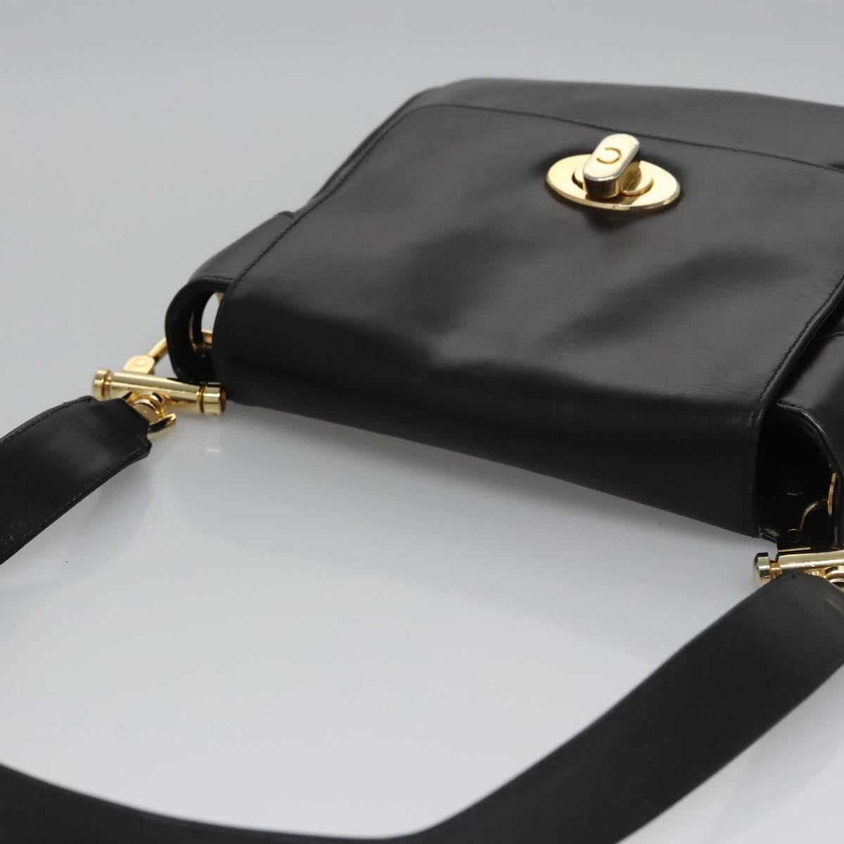 CELINE Shoulder Bag Leather Black Gold