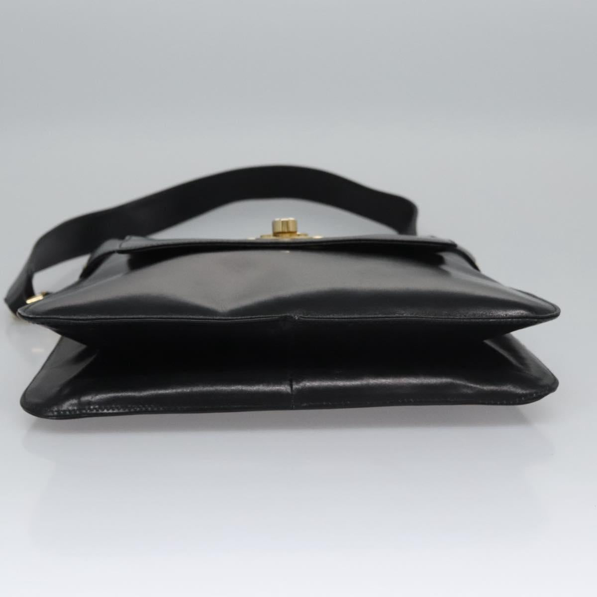 CELINE Shoulder Bag Leather Black Gold