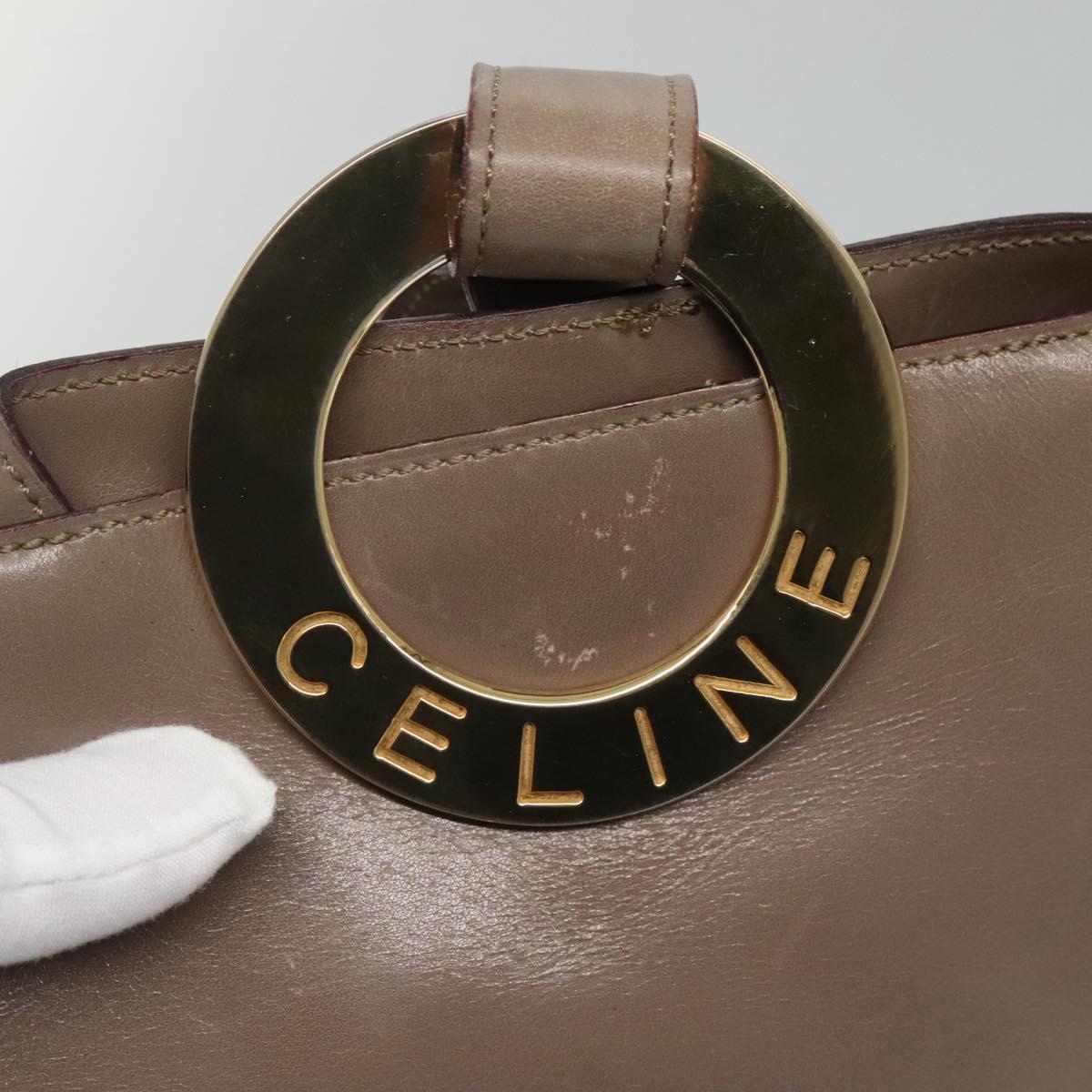 CELINE Shoulder Bag Leather Brown Gold