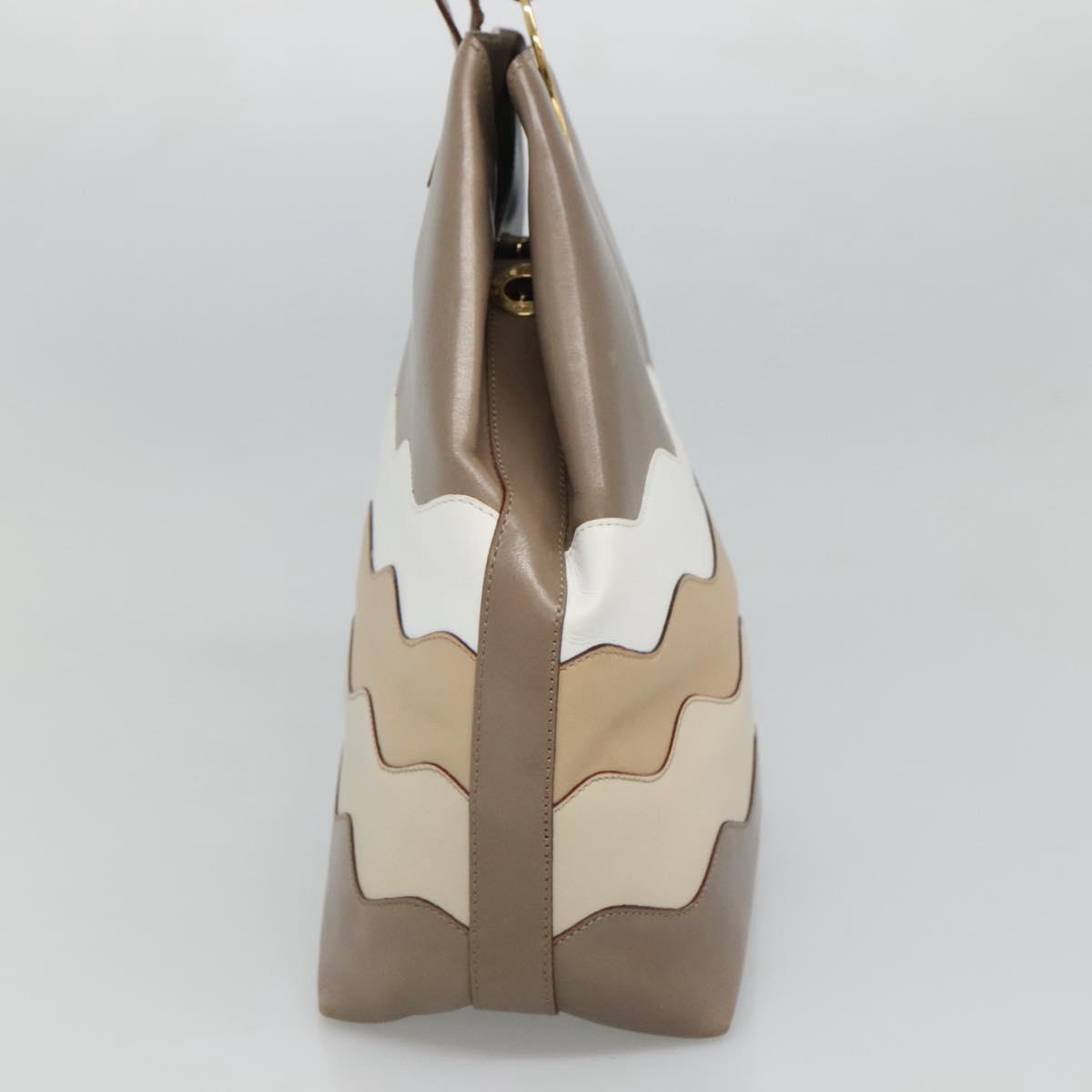 CELINE Shoulder Bag Leather Brown Gold