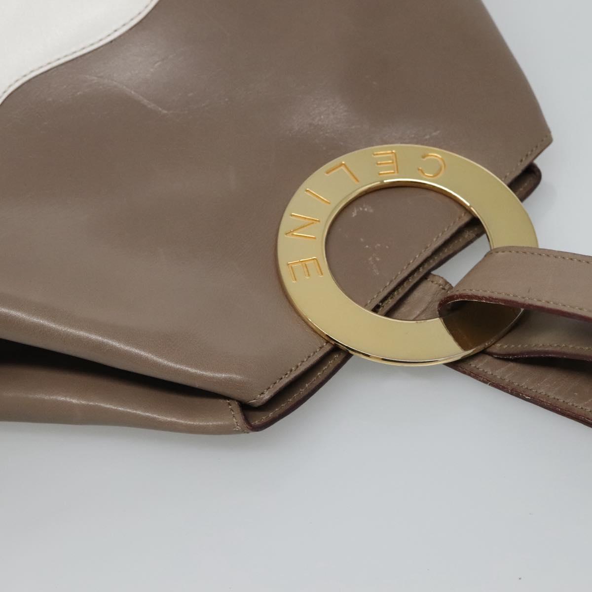 CELINE Shoulder Bag Leather Brown Gold