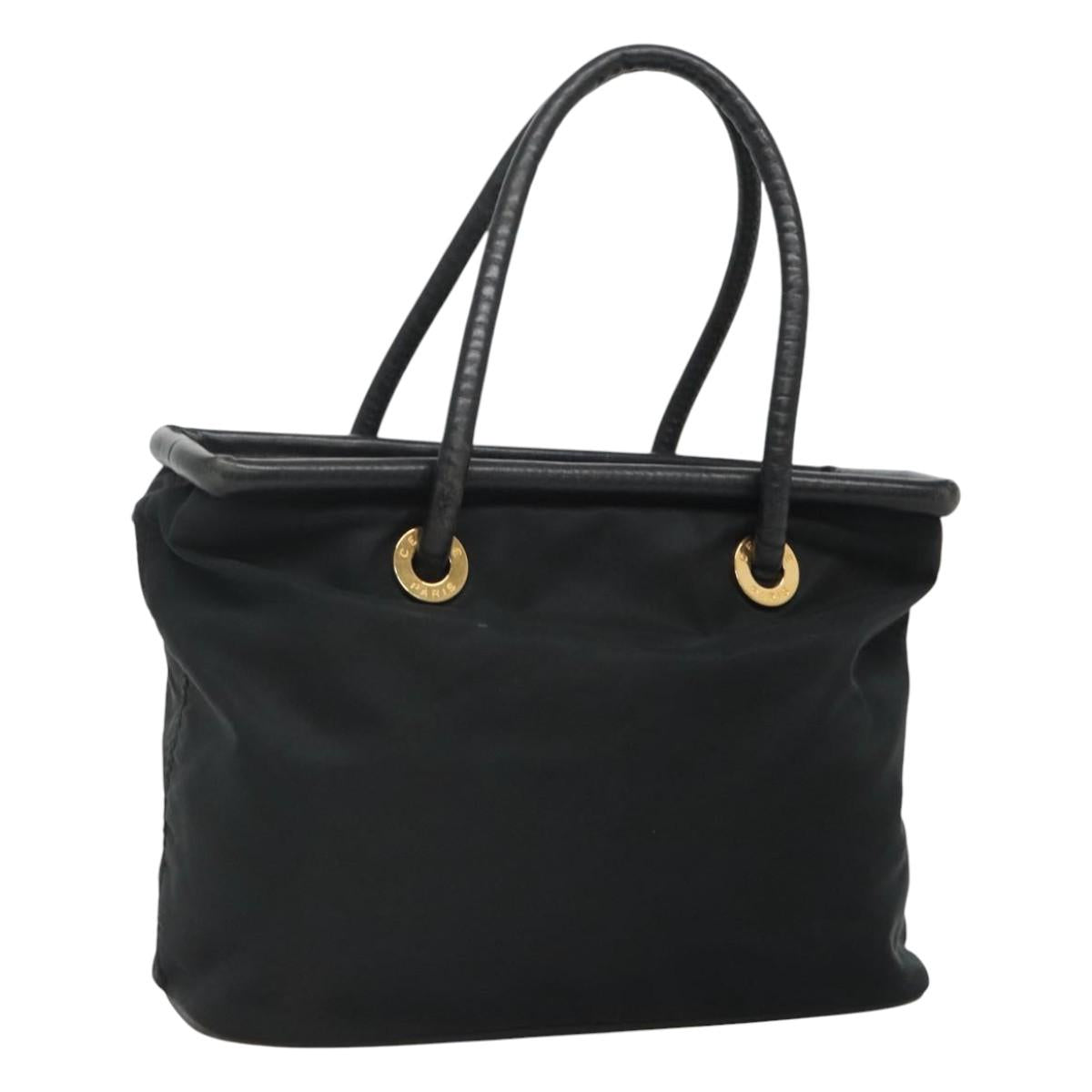 CELINE Shoulder Bag Nylon Black Gold