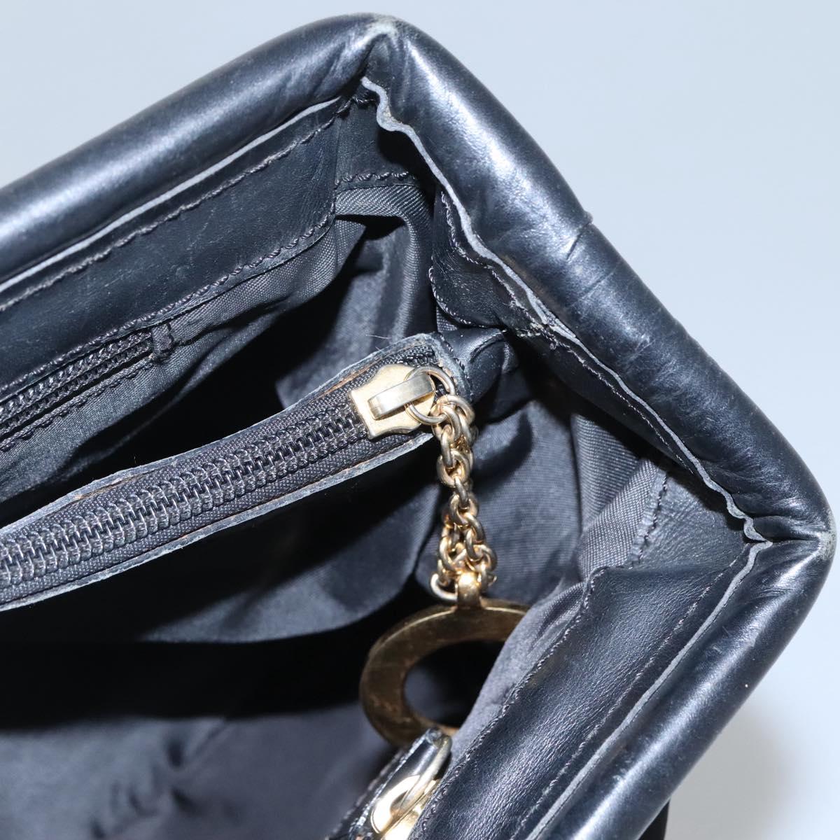 CELINE Shoulder Bag Nylon Black Gold