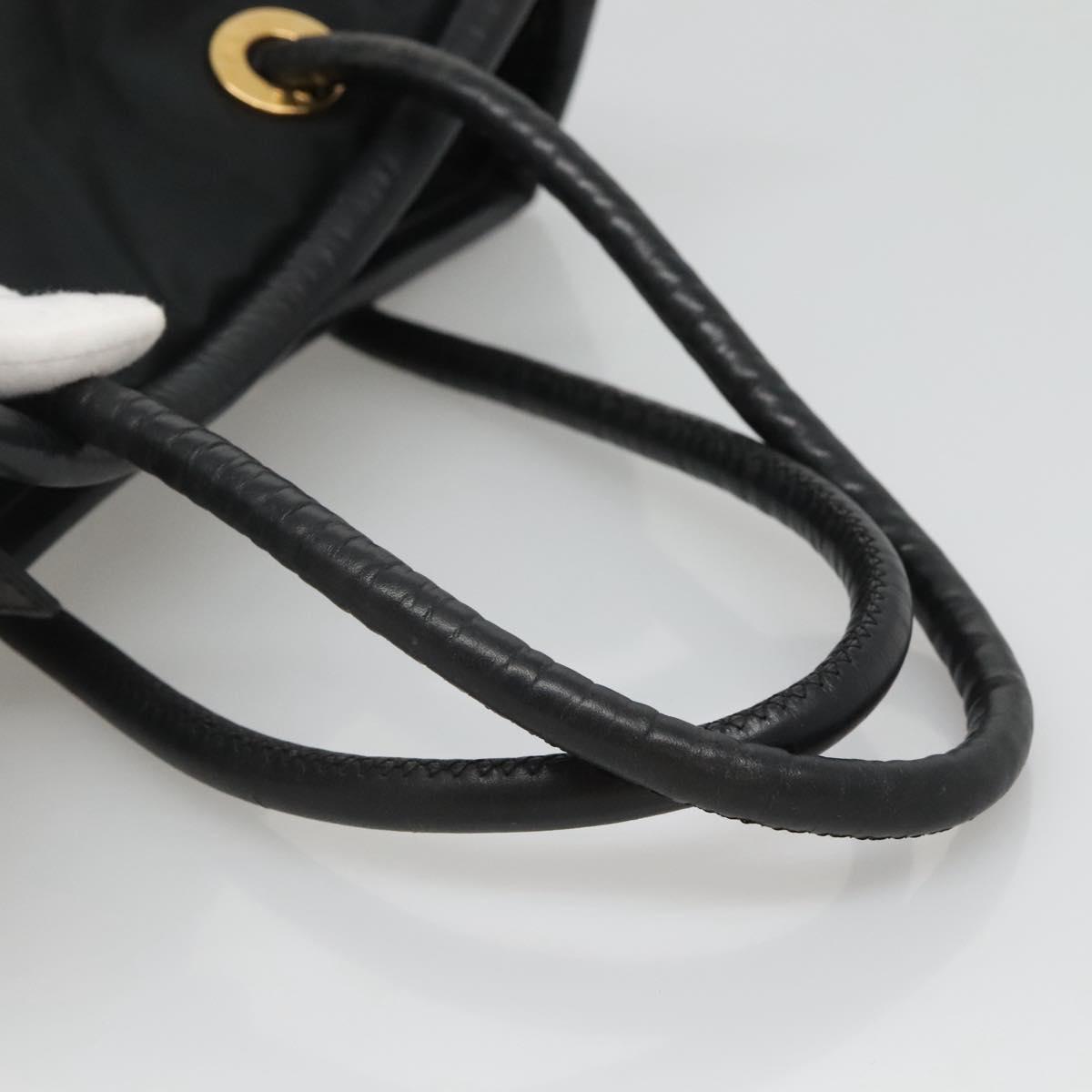 CELINE Shoulder Bag Nylon Black Gold