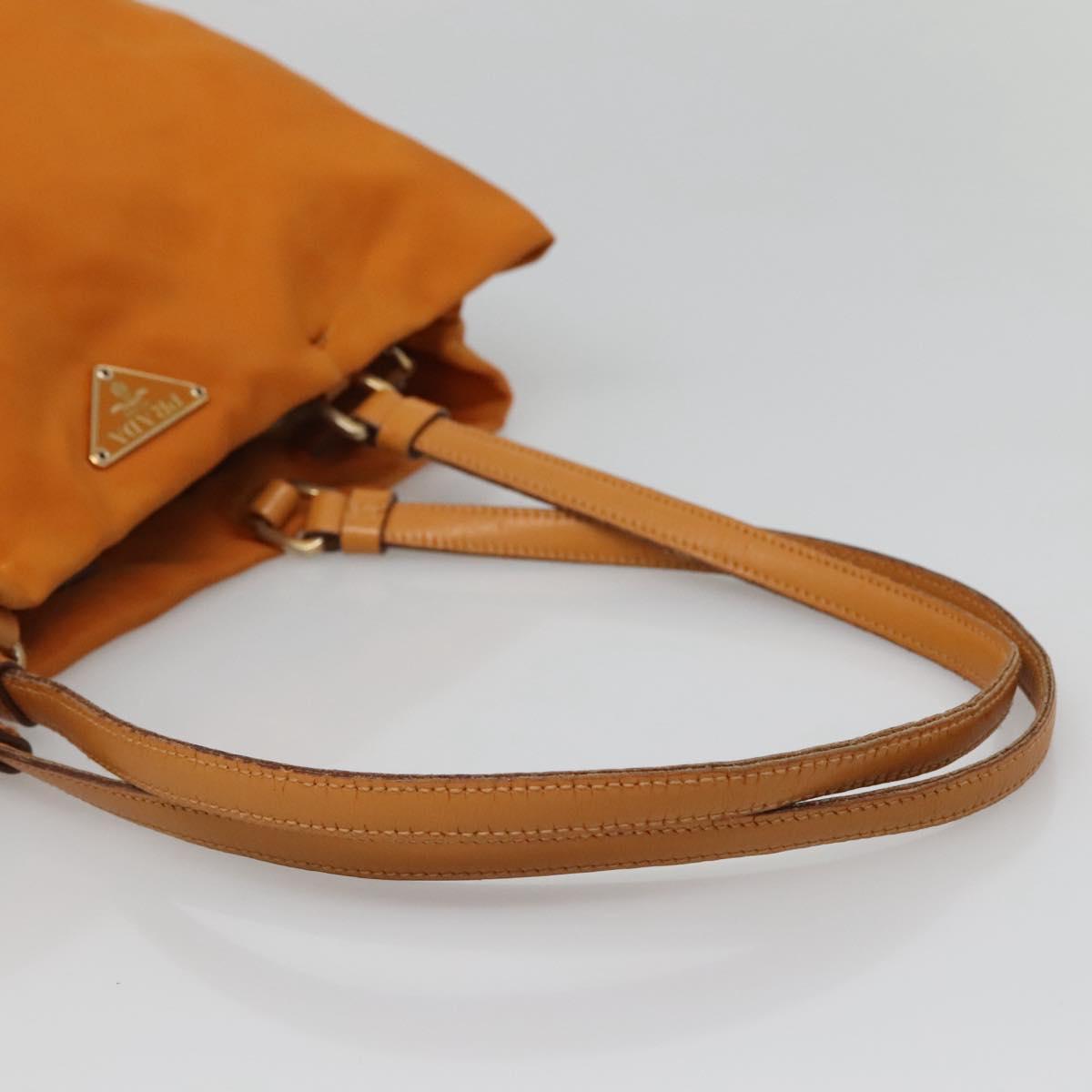 PRADA Shoulder Bag Nylon Orange Gold