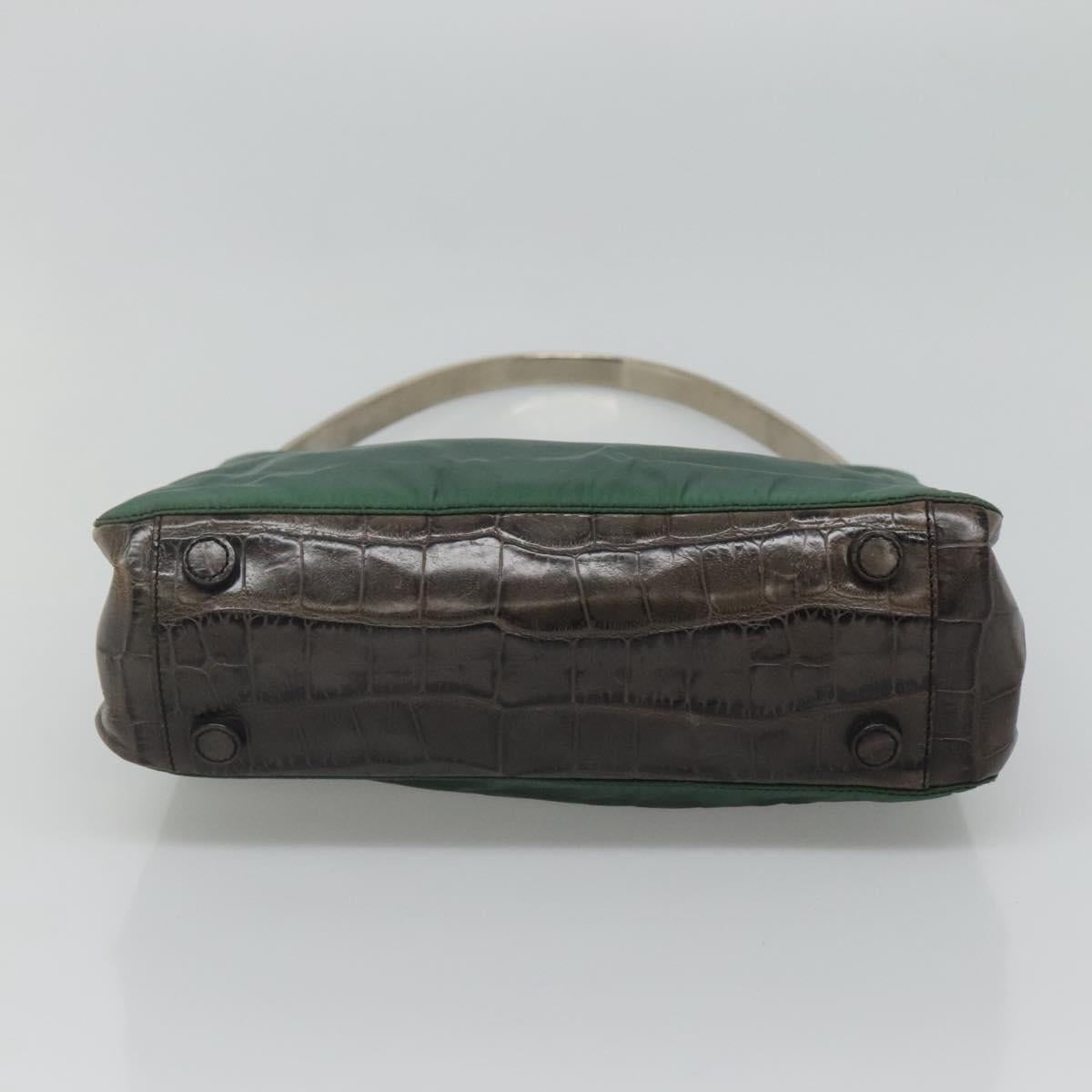 PRADA Shoulder Bag Nylon Green Silver