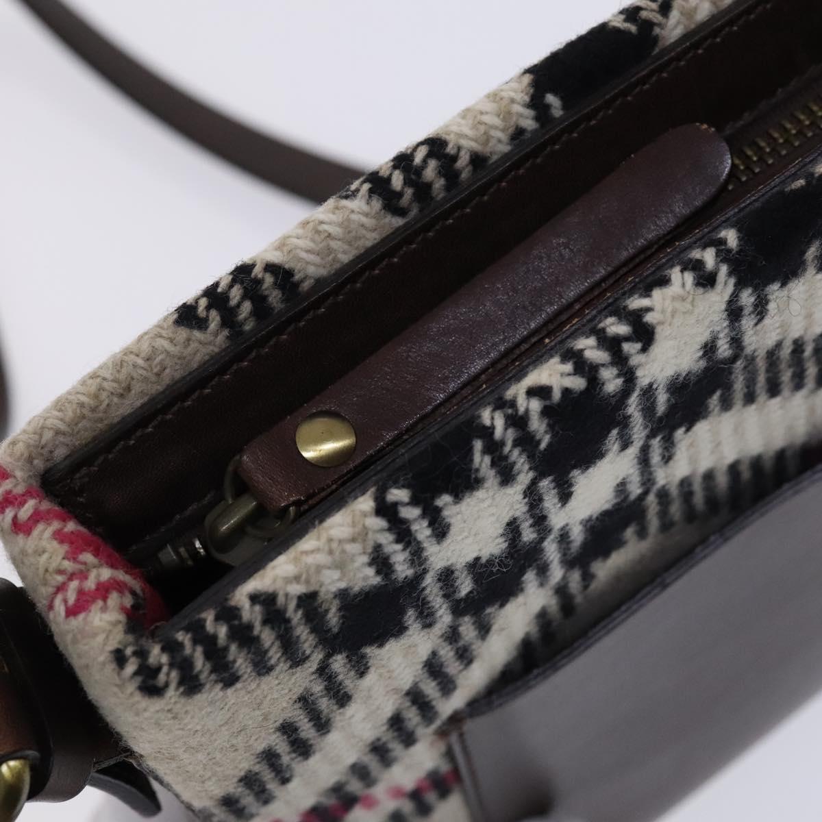 BURBERRY Nova Check Shoulder Bag Wool Beige