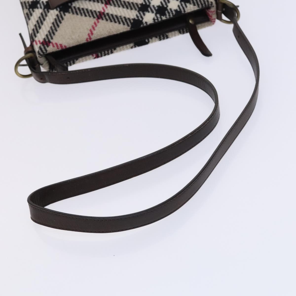 BURBERRY Nova Check Shoulder Bag Wool Beige
