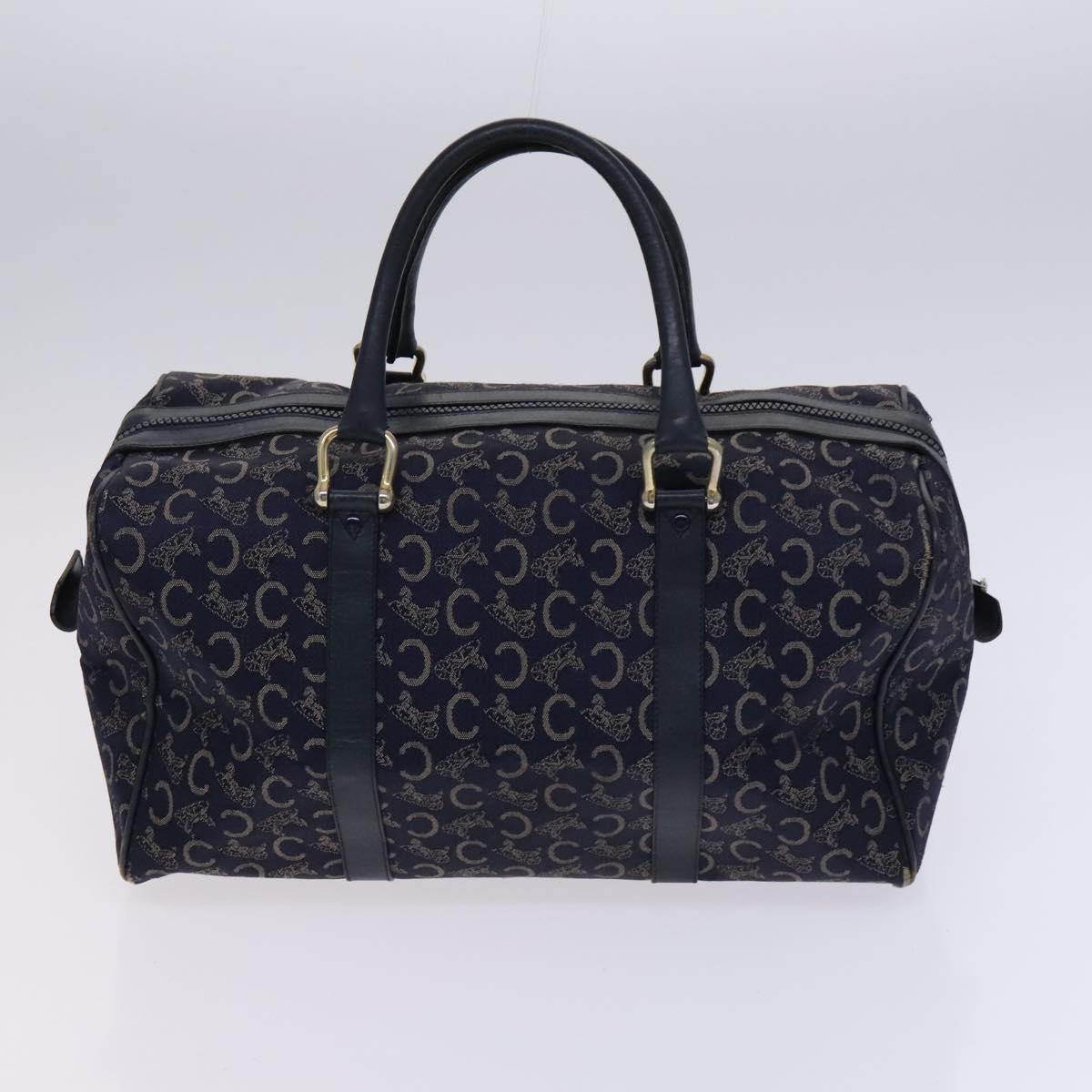 CELINE C Sulky Boston Shoulder Bag Canvas 2Set Brown Navy