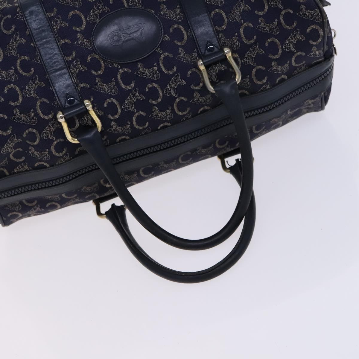CELINE C Sulky Boston Shoulder Bag Canvas 2Set Brown Navy