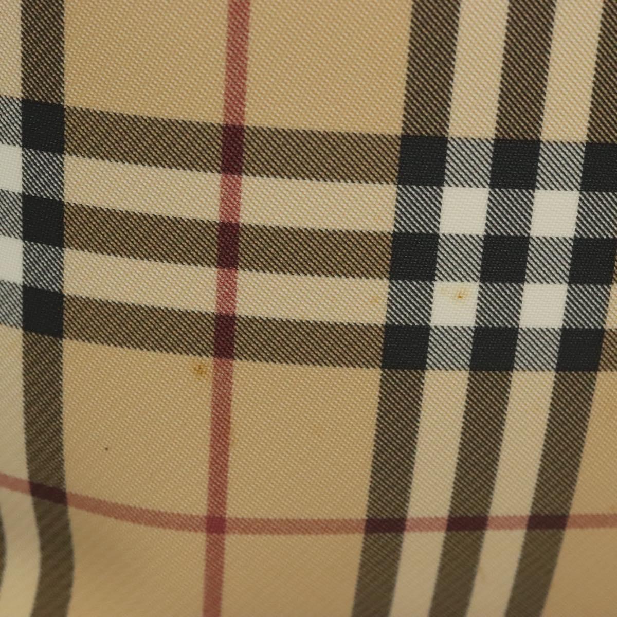 BURBERRY Nova Check Shoulder Bag PVC Beige Silver