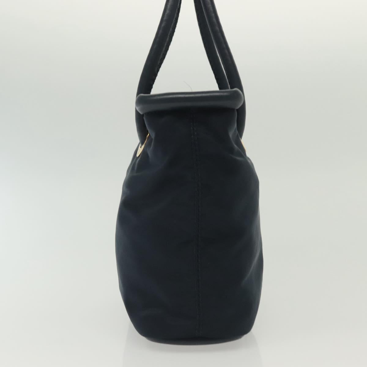 CELINE Hand Bag Nylon Navy Gold