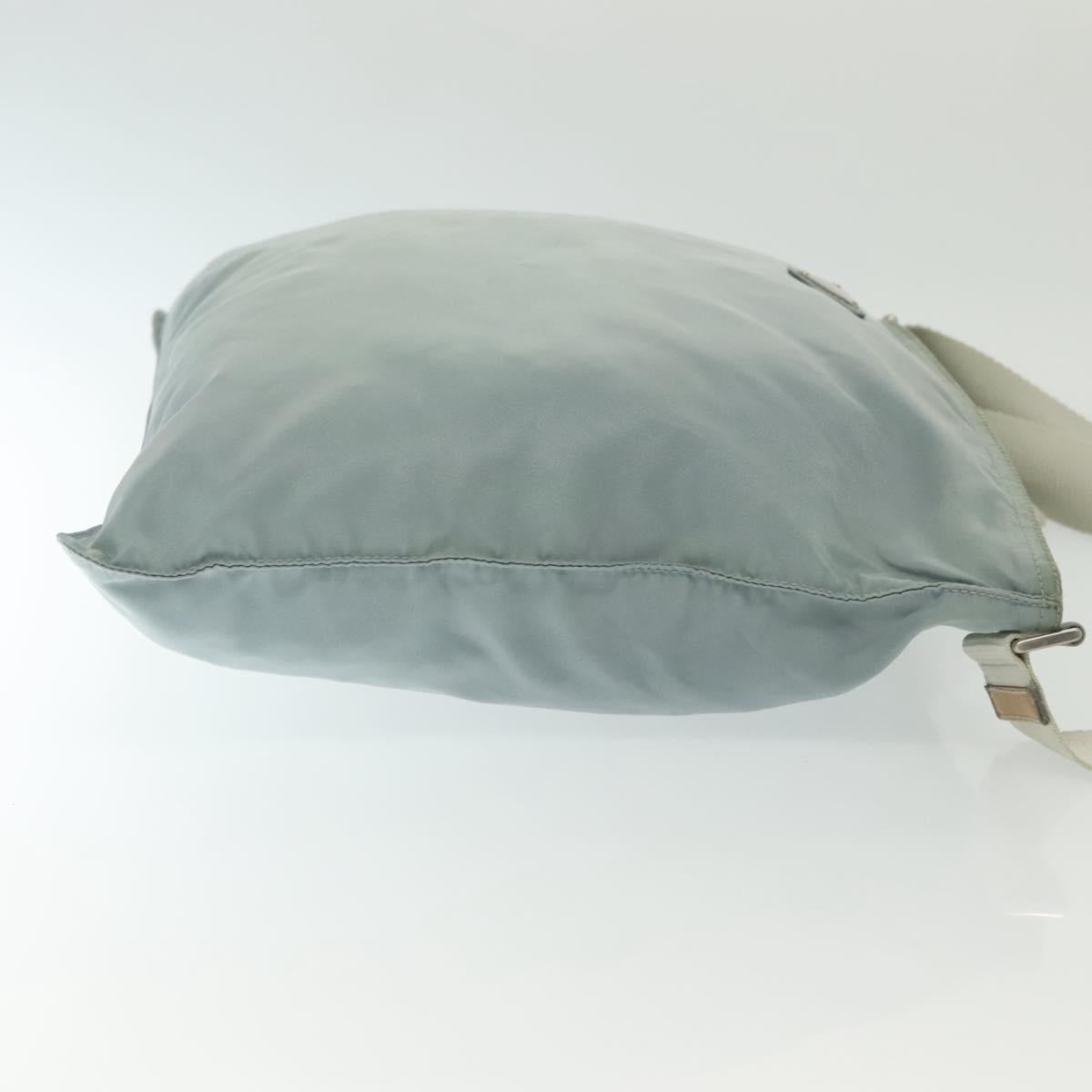 PRADA Shoulder Bag Nylon Light Blue Silver