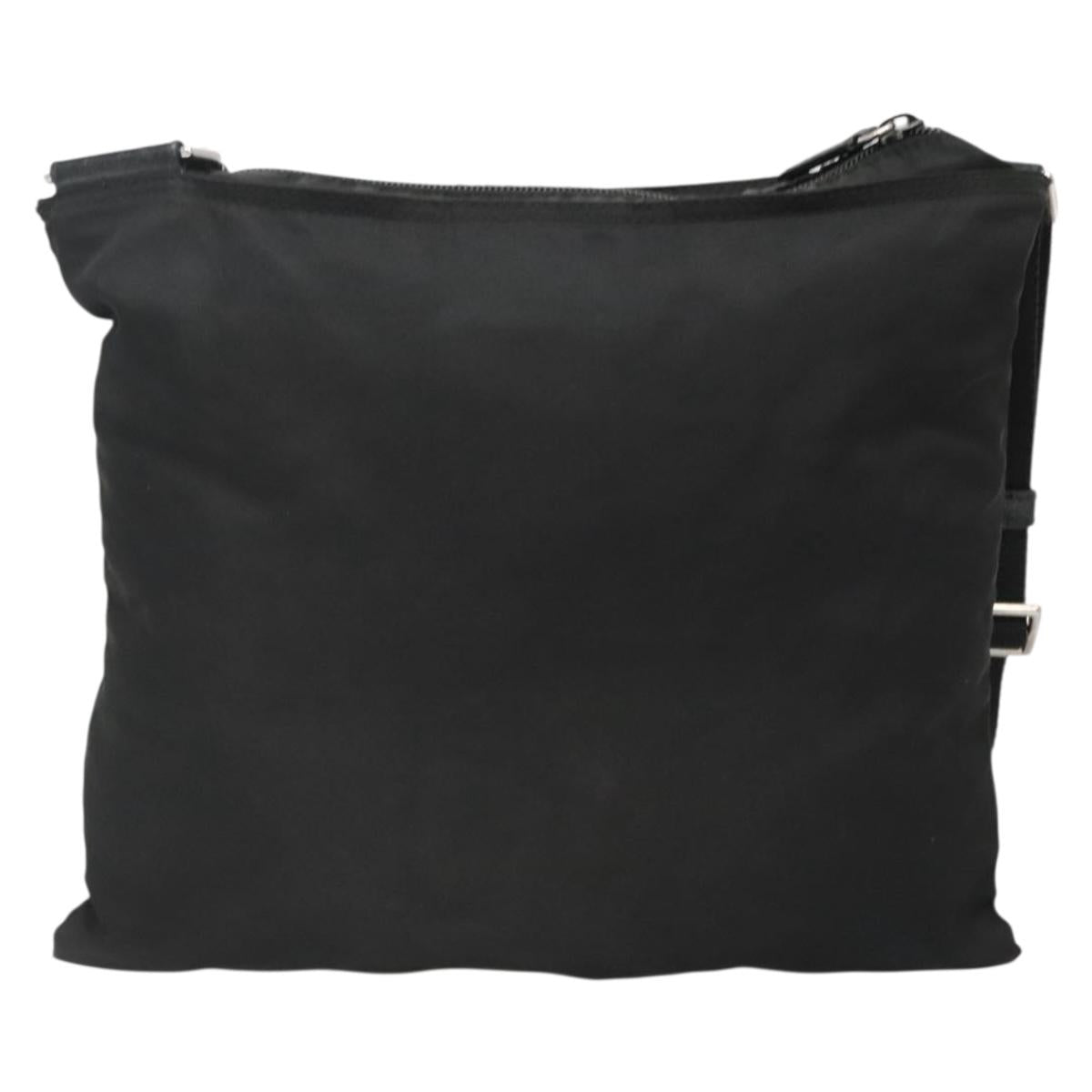 PRADA Shoulder Bag Nylon Black Silver