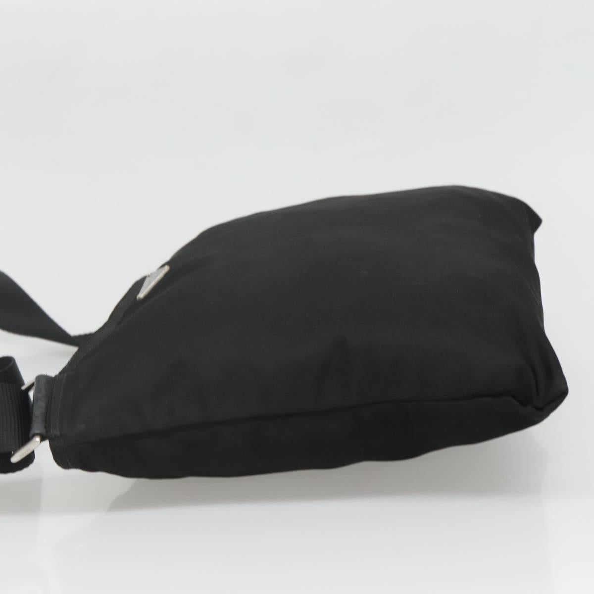PRADA Shoulder Bag Nylon Black Silver