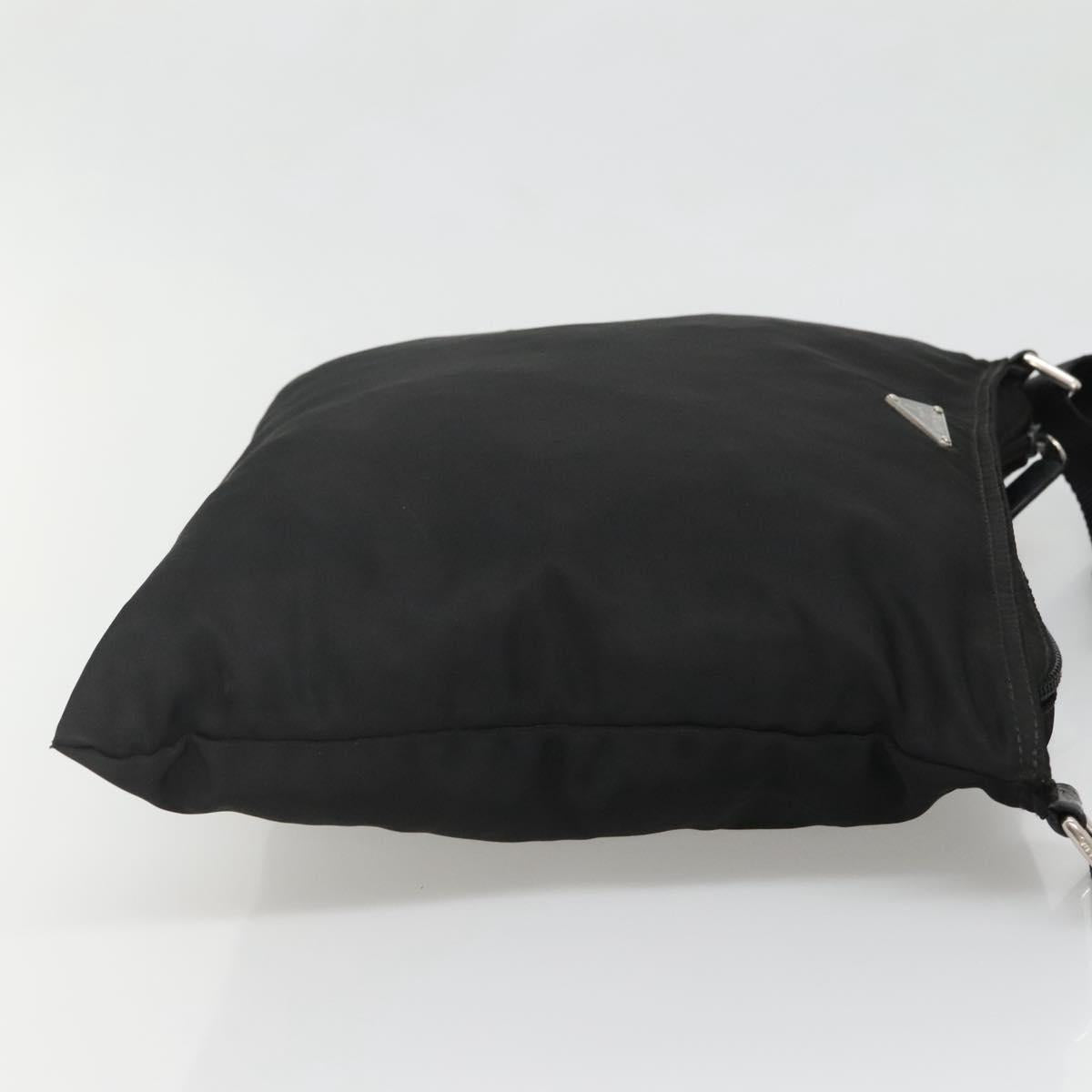 PRADA Shoulder Bag Nylon Black Silver