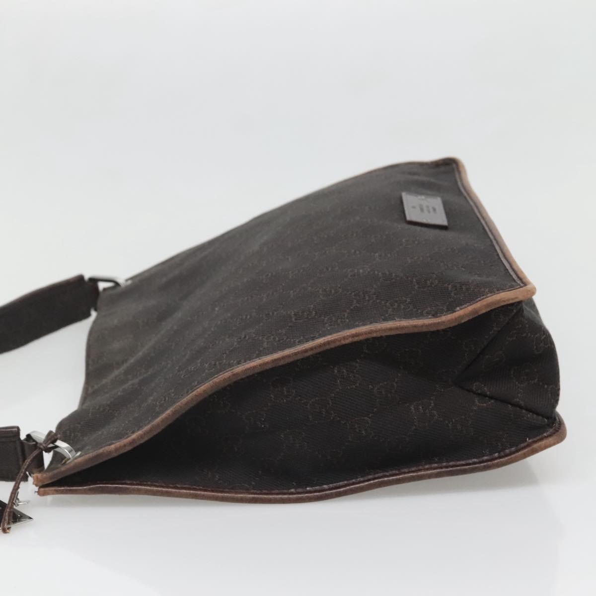 GUCCI GG Canvas Shoulder Bag Dark Brown 90656