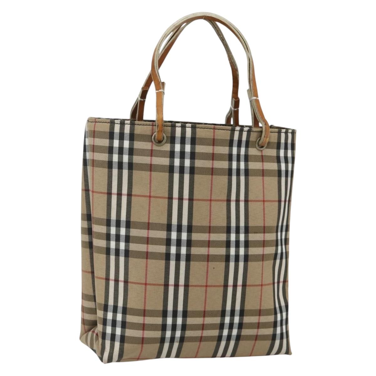 BURBERRY Nova Check Hand Bag Nylon Beige