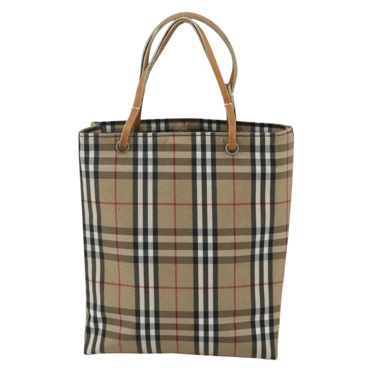 BURBERRY Nova Check Hand Bag Nylon Beige