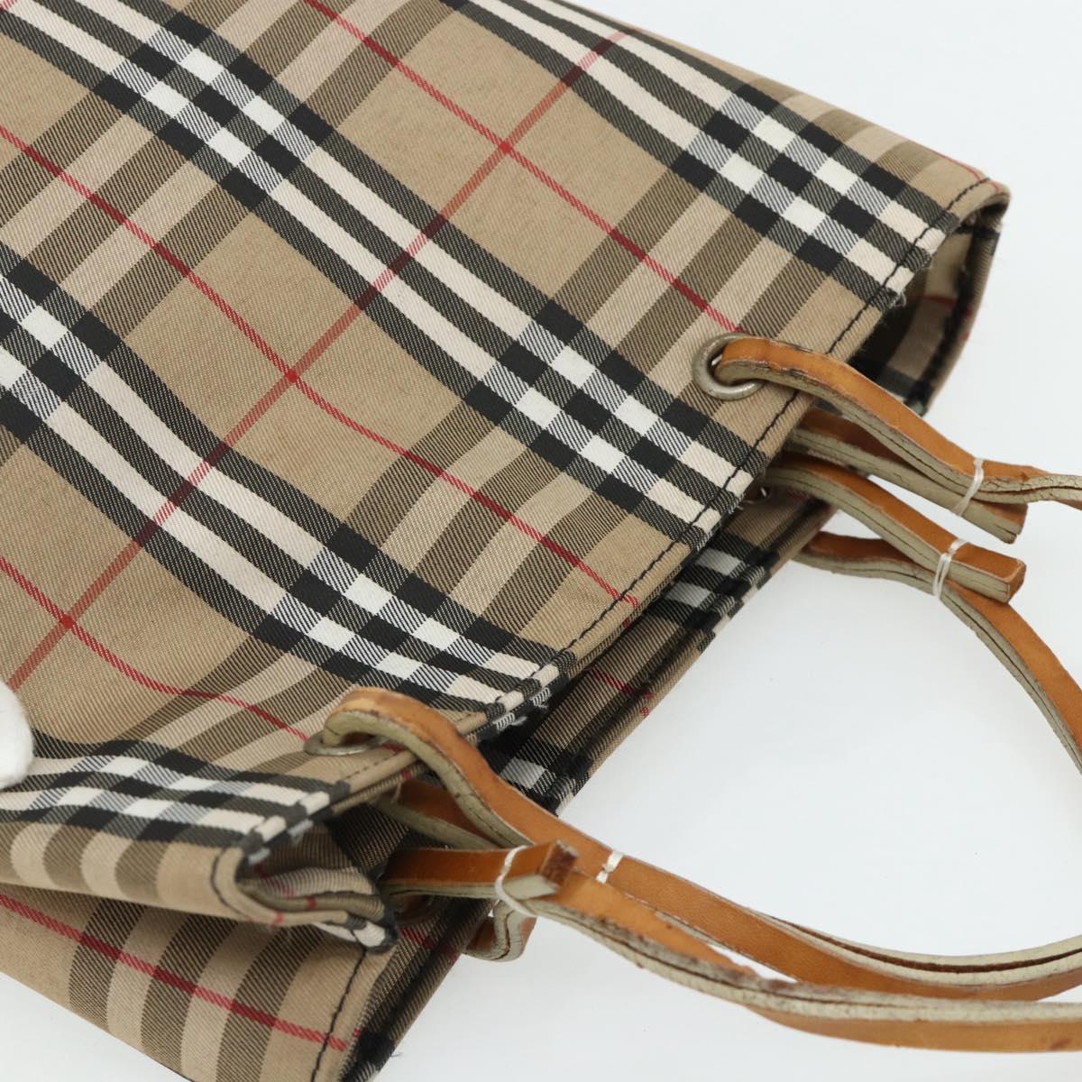 BURBERRY Nova Check Hand Bag Nylon Beige