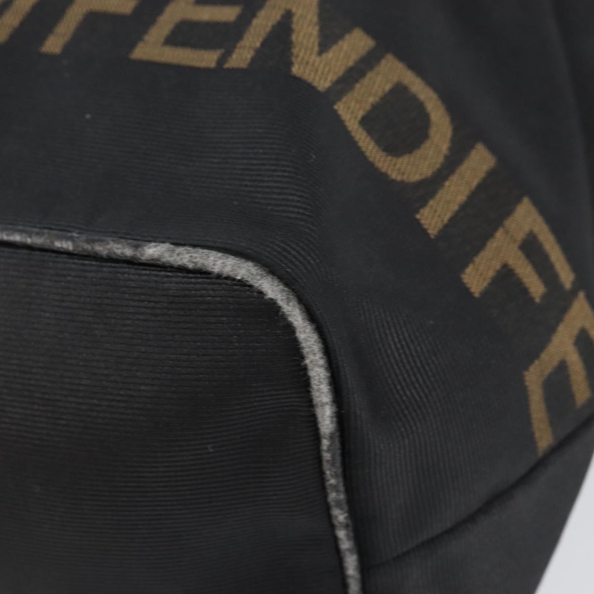 FENDI Hand Bag Nylon Black Gold