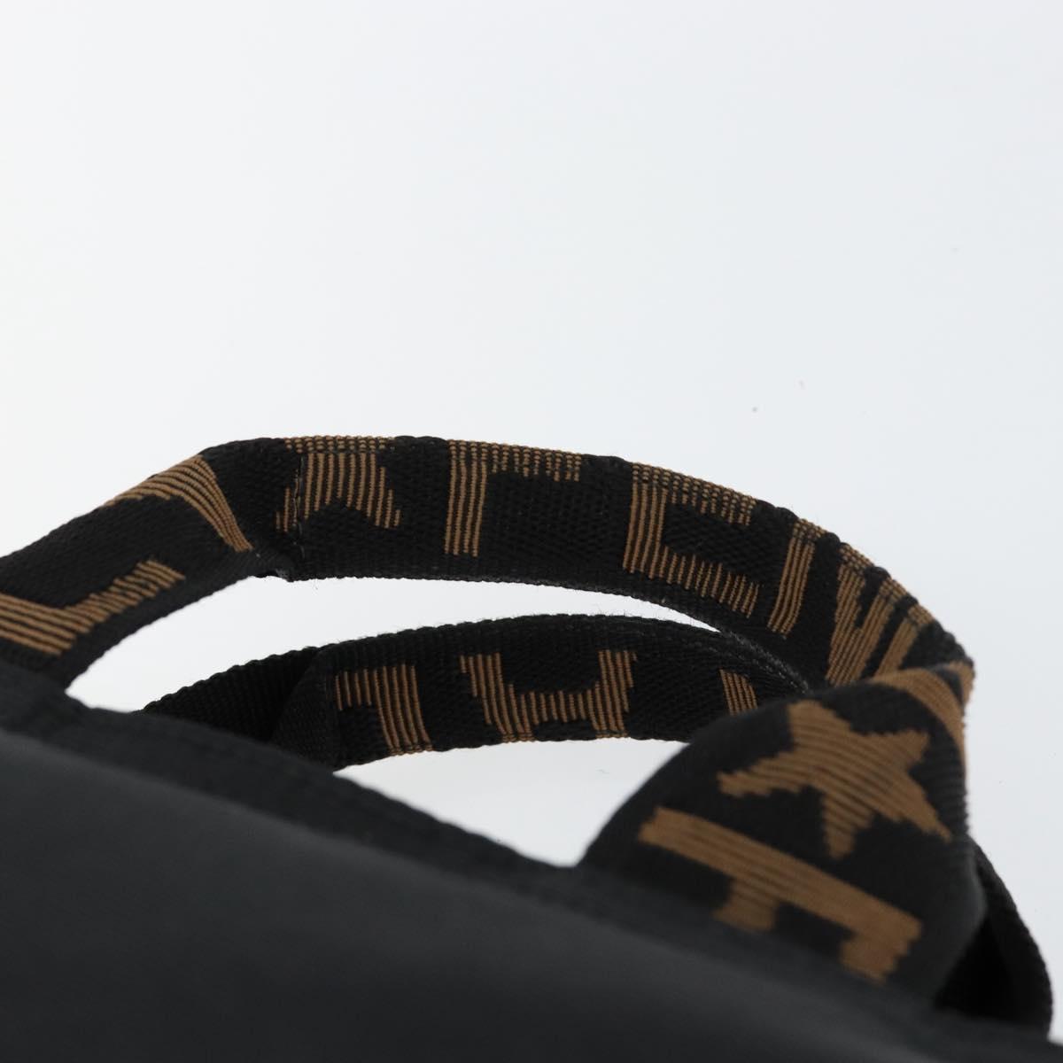 FENDI Hand Bag Nylon Black Gold