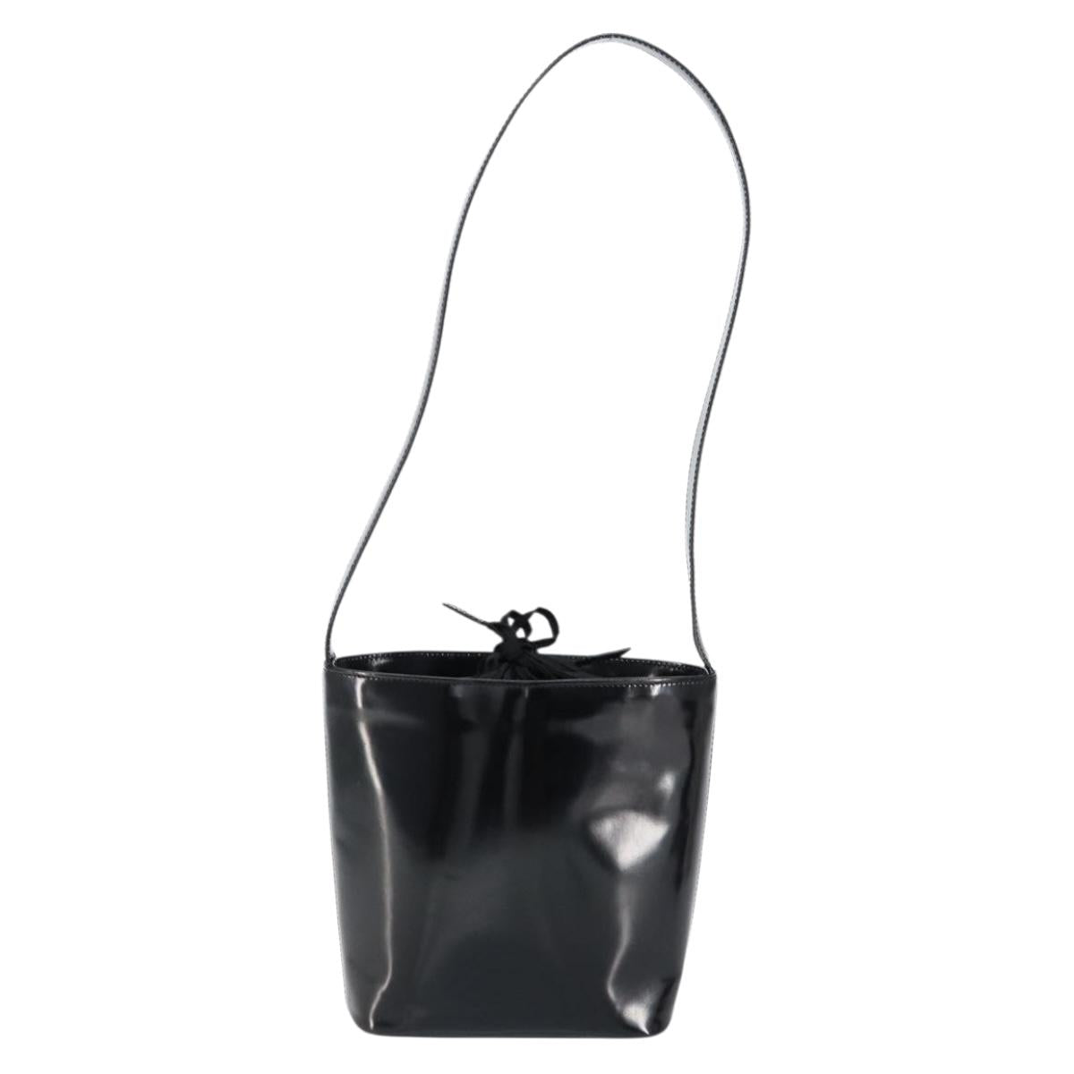 CELINE Shoulder Bag Enamel Black Gold
