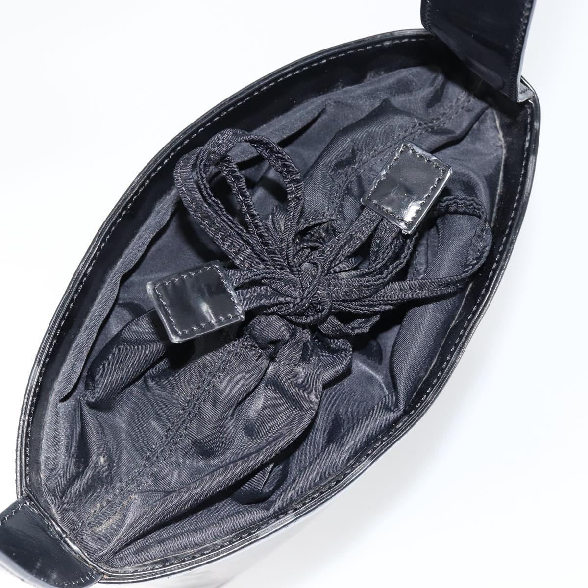 CELINE Shoulder Bag Enamel Black Gold