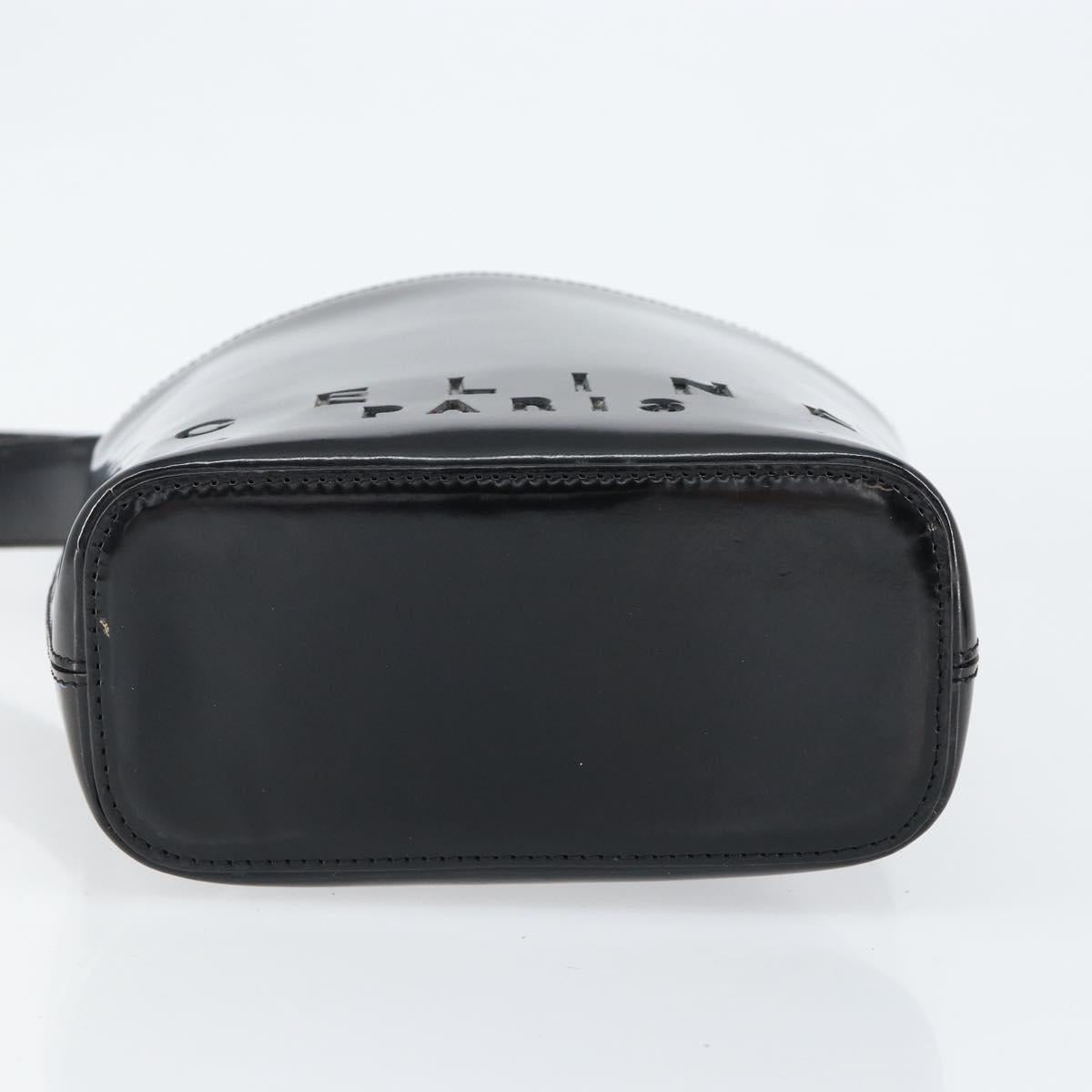 CELINE Shoulder Bag Enamel Black Gold