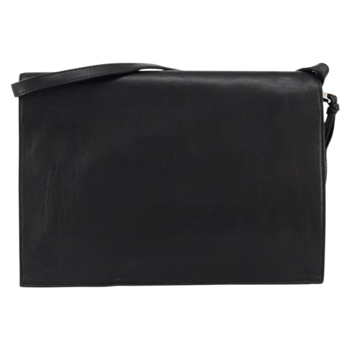 Chloe Shoulder Bag Leather Black Gold