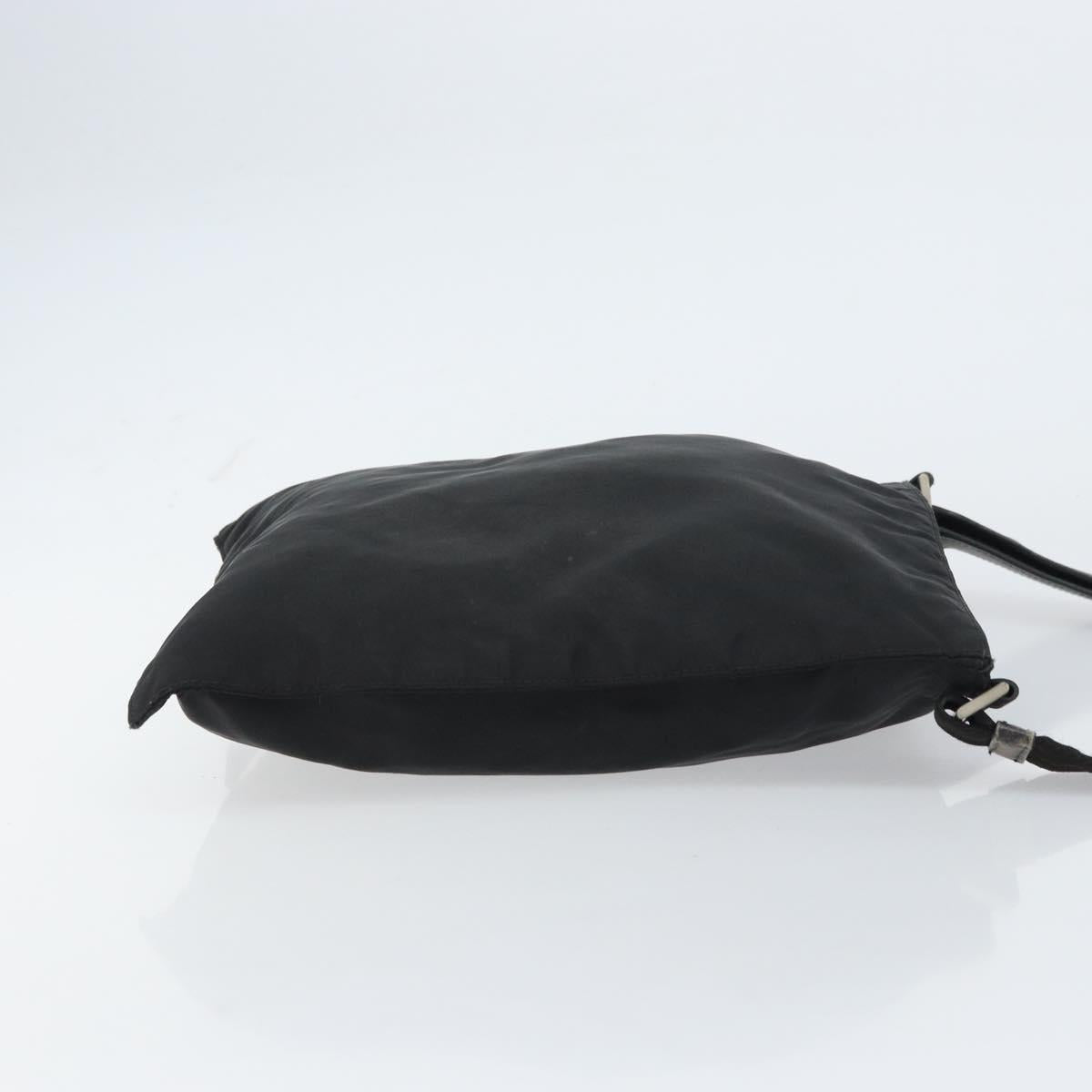 PRADA Shoulder Bag Nylon Silver Black