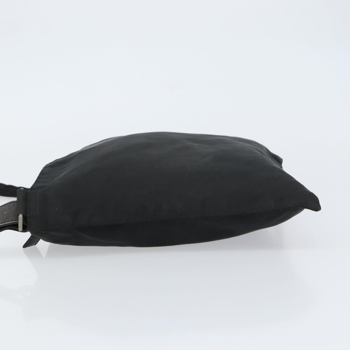 PRADA Shoulder Bag Nylon Silver Black