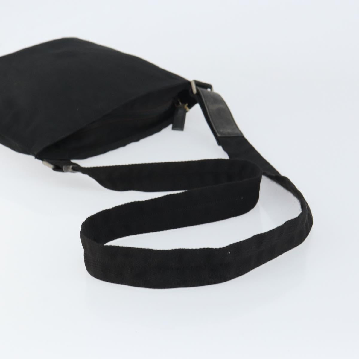 PRADA Shoulder Bag Nylon Silver Black