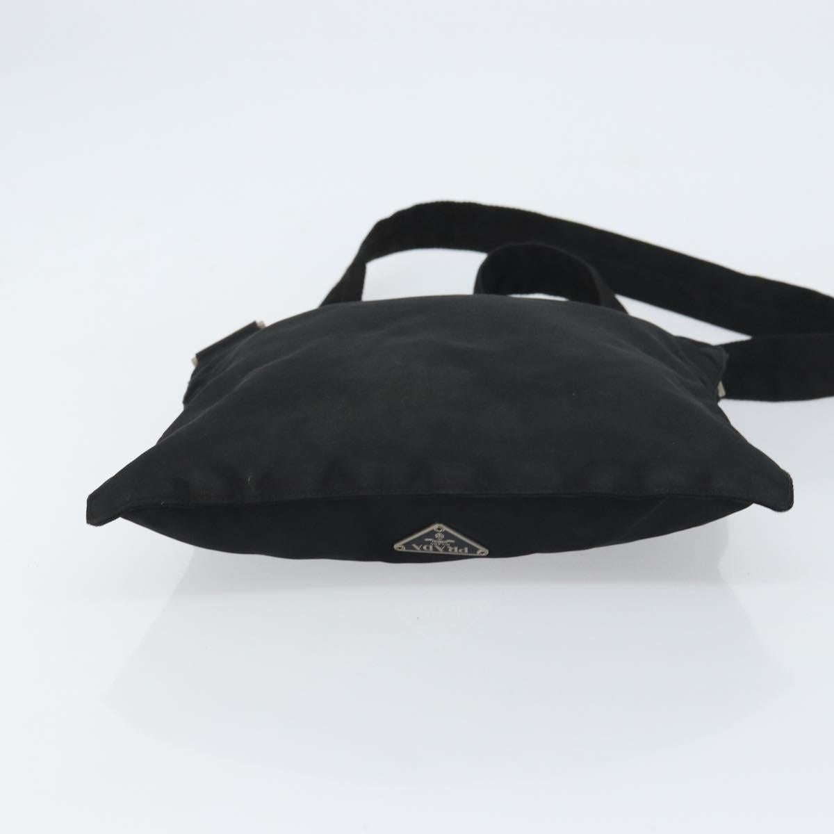 PRADA Shoulder Bag Nylon Silver Black