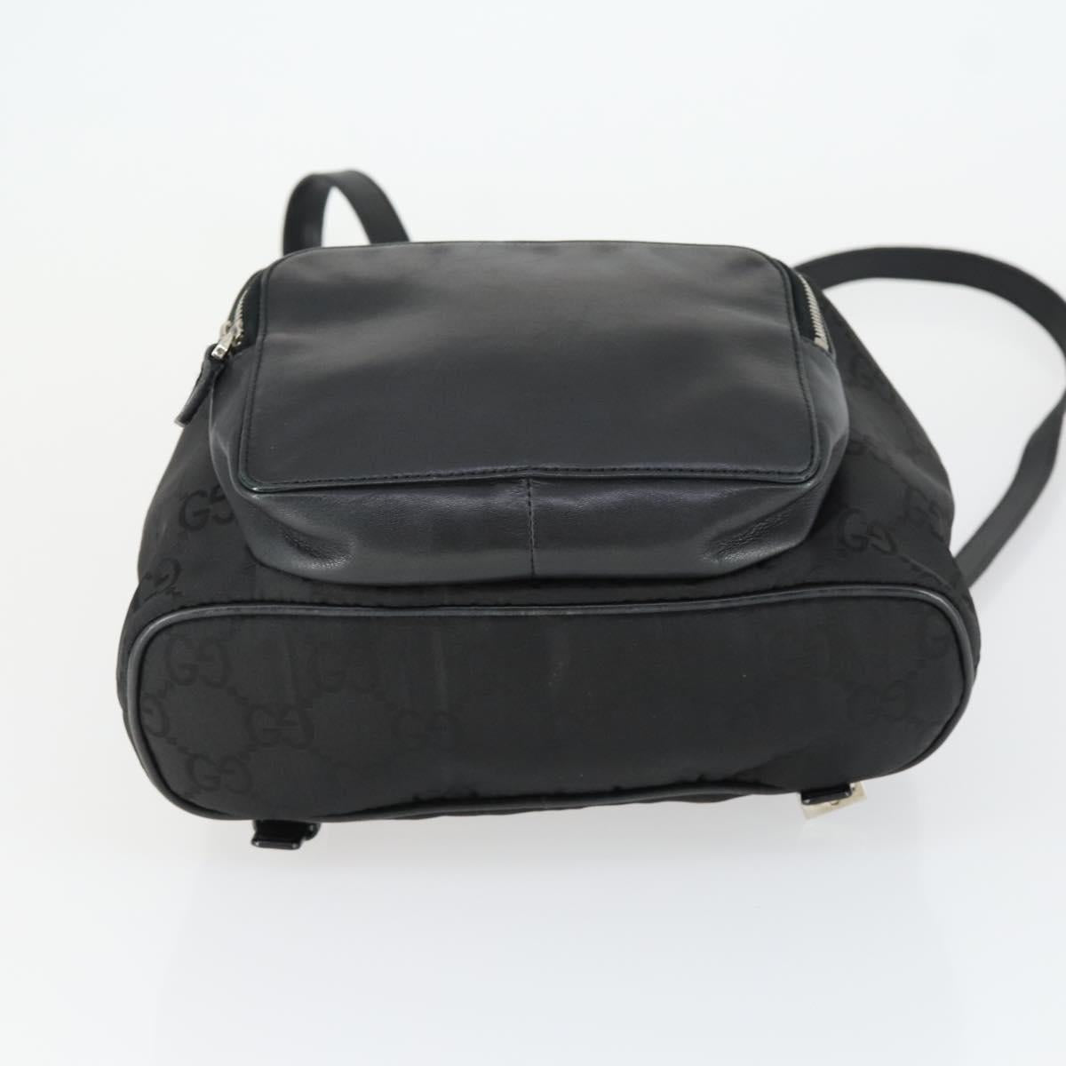 GUCCI GG Canvas Backpack Black Silver 003 0245