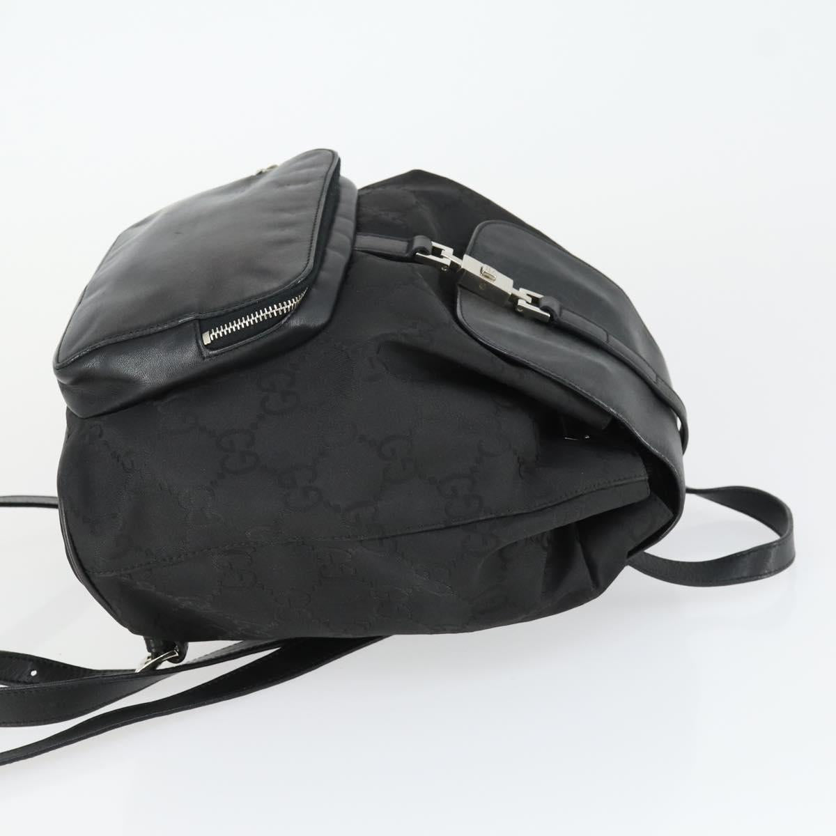 GUCCI GG Canvas Backpack Black Silver 003 0245