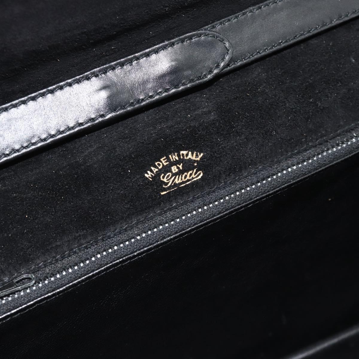 GUCCI Shoulder Bag Suede Black Gold