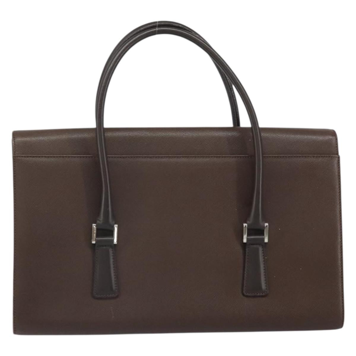 BURBERRY Hand Bag Leather Brown Silver