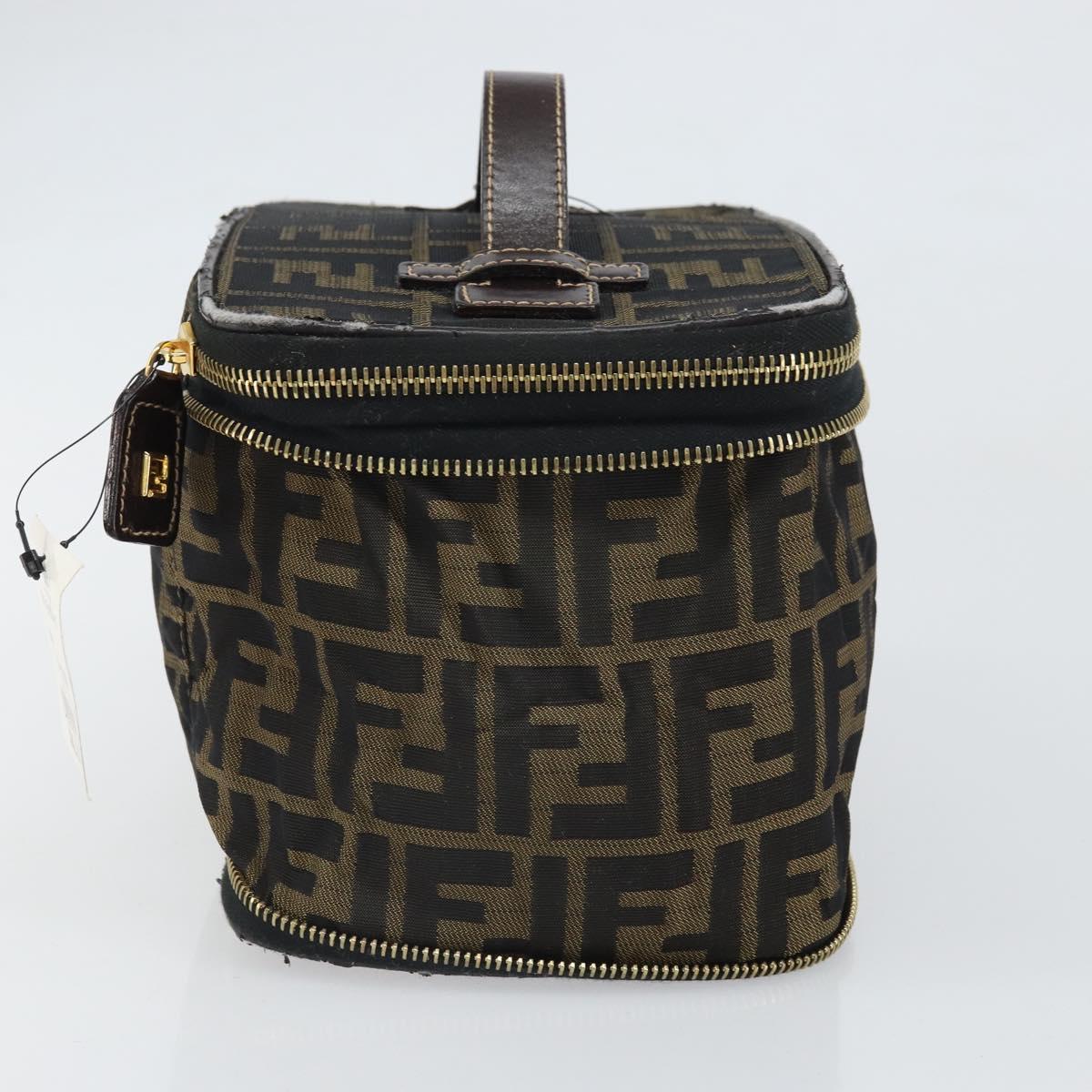 FENDI Zucca Canvas Hand Bag Brown Black