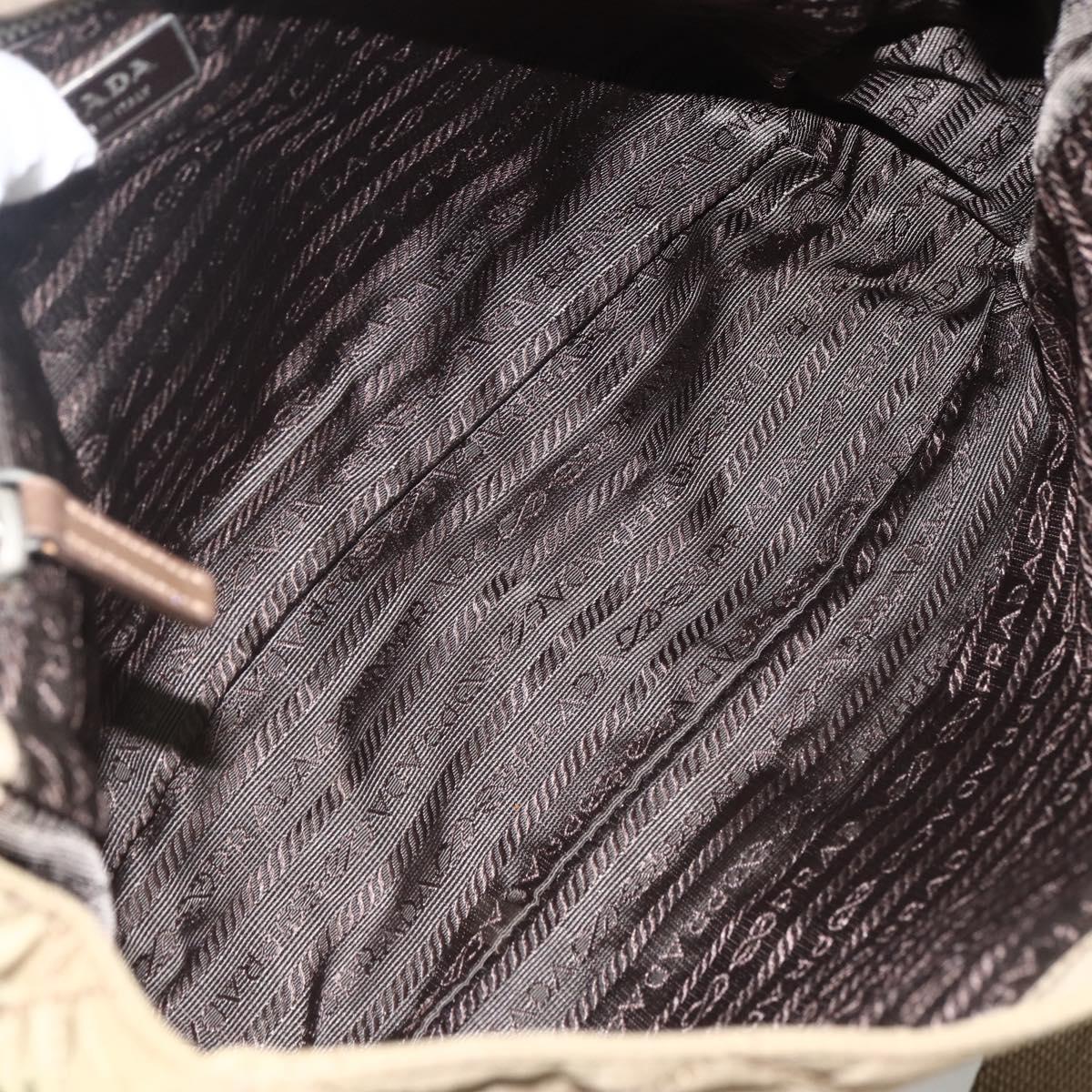 PRADA Shoulder Bag Nylon Brown Silver