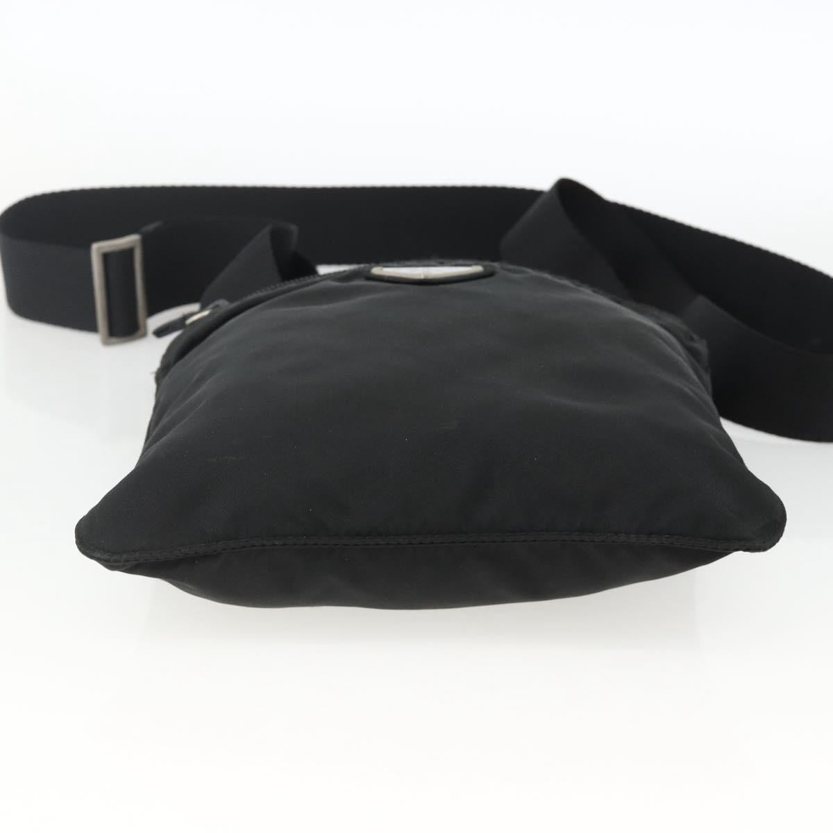 PRADA Shoulder Bag Nylon Black Silver