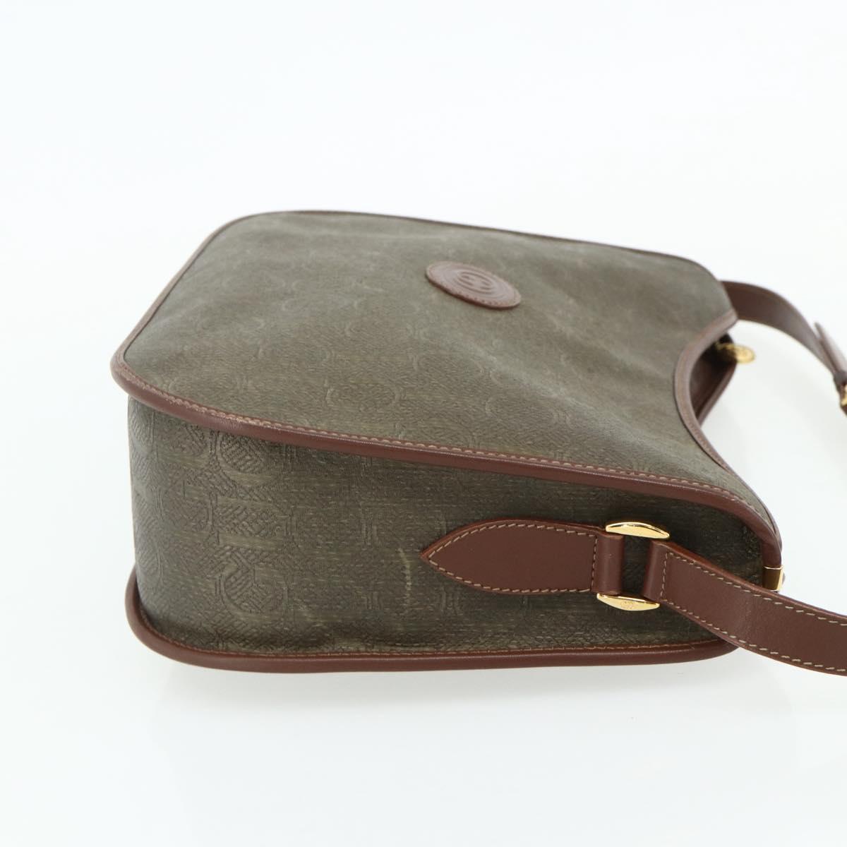 GUCCI Shoulder Bag Canvas Beige Gold