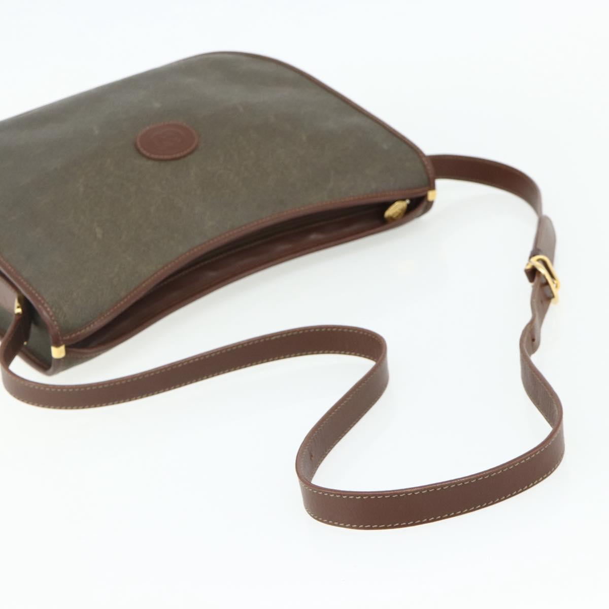 GUCCI Shoulder Bag Canvas Beige Gold