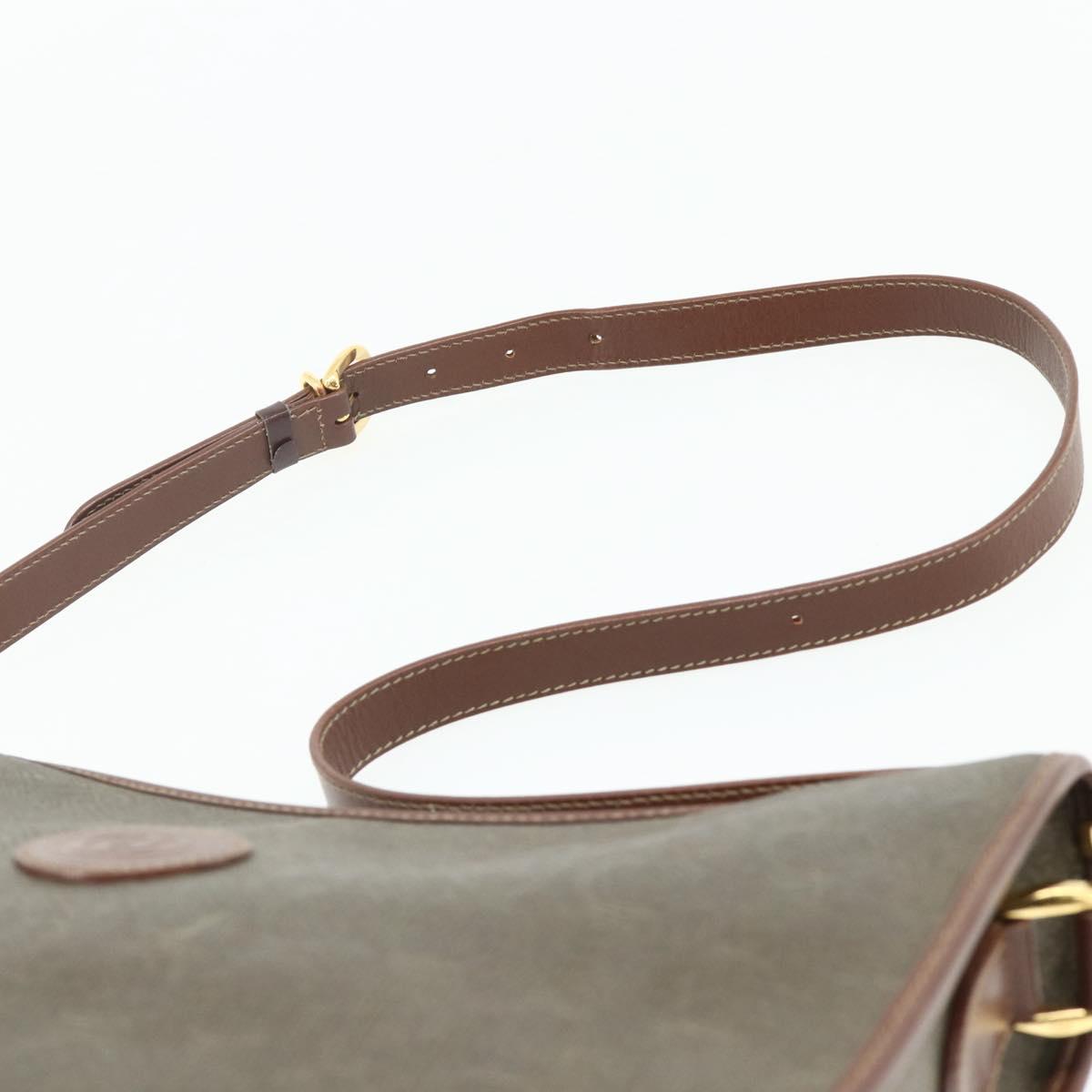 GUCCI Shoulder Bag Canvas Beige Gold
