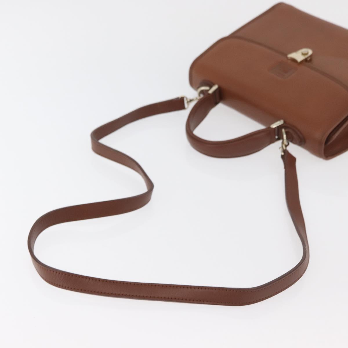 Burberrys Hand Bag Leather 2way Brown Silver