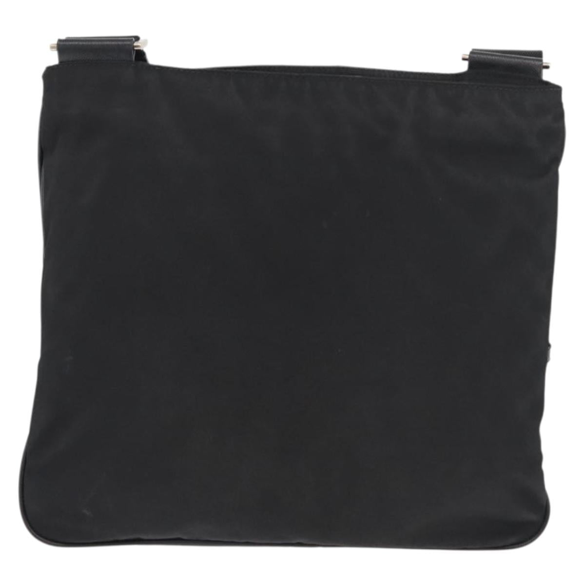 PRADA Shoulder Bag Nylon Black Silver